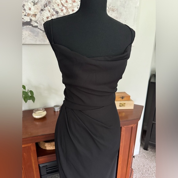 Lucy In The Sky Chiffon Luxe Maxi Dress Black - Size Small - Picture 3 of 12